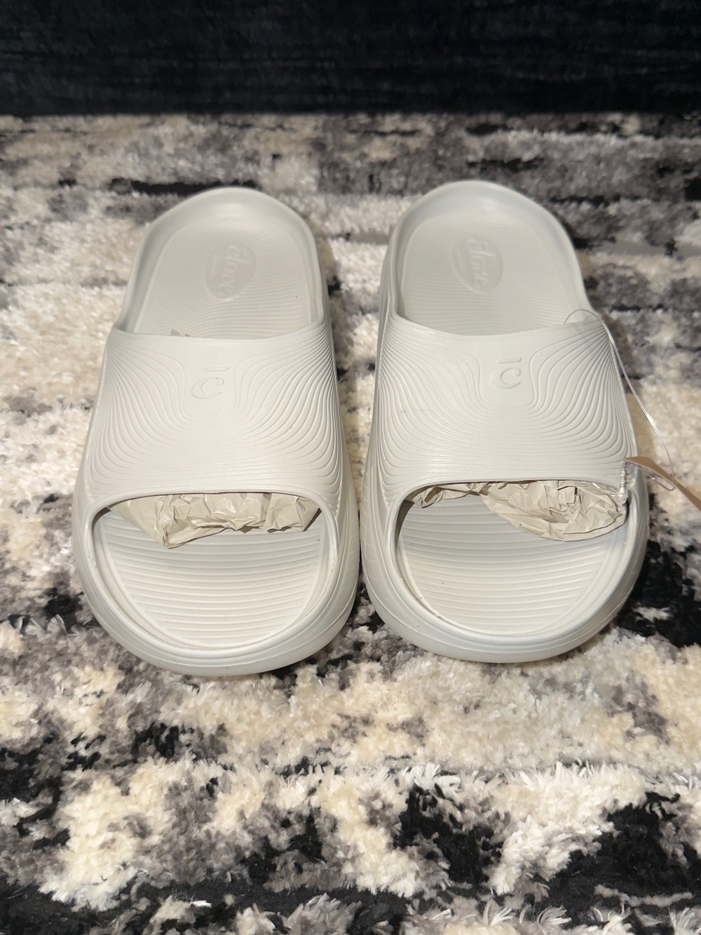Clove Unisex Recovery Stone White Slide Sandals - Minimal Slip-On Comfort